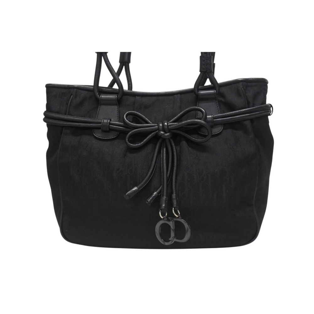 Dior canvas handbag black Trotter John Galliano